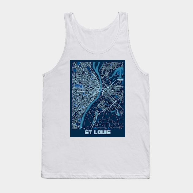 St Louis - Missouri Peace City Map Tank Top by tienstencil